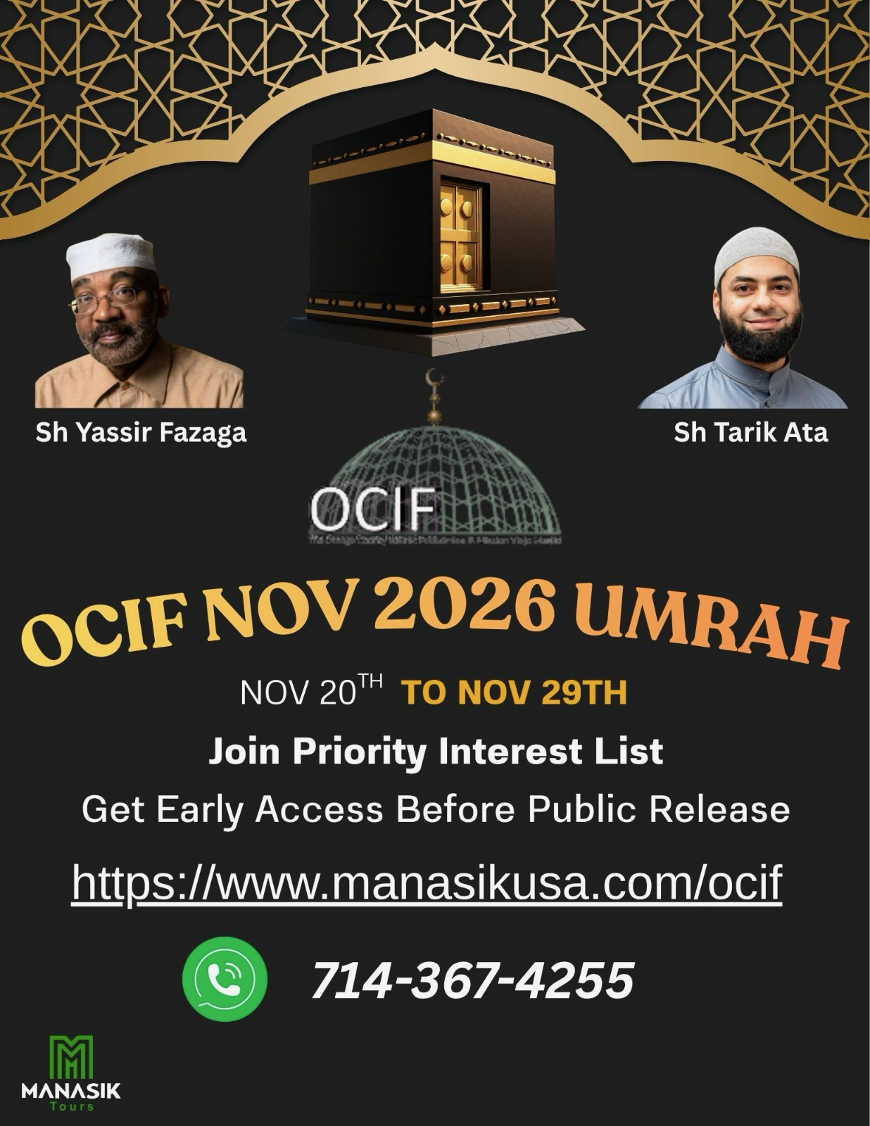Sh. Yassir Sh. Tarik OCIF Umrah ov 20- 29 2026