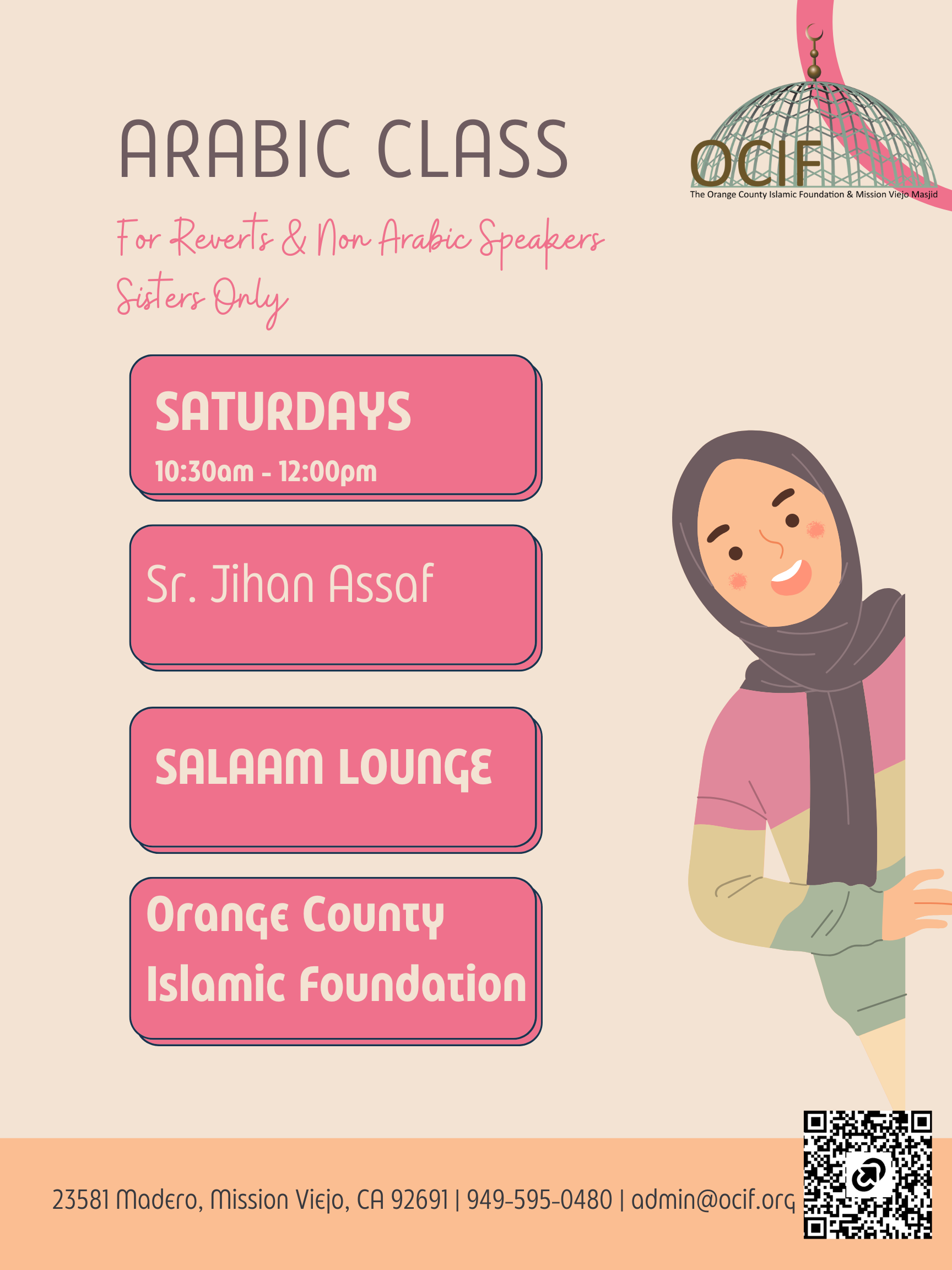 Arabic class for New Muslims & Non-Arabic Speakers (Women Only)