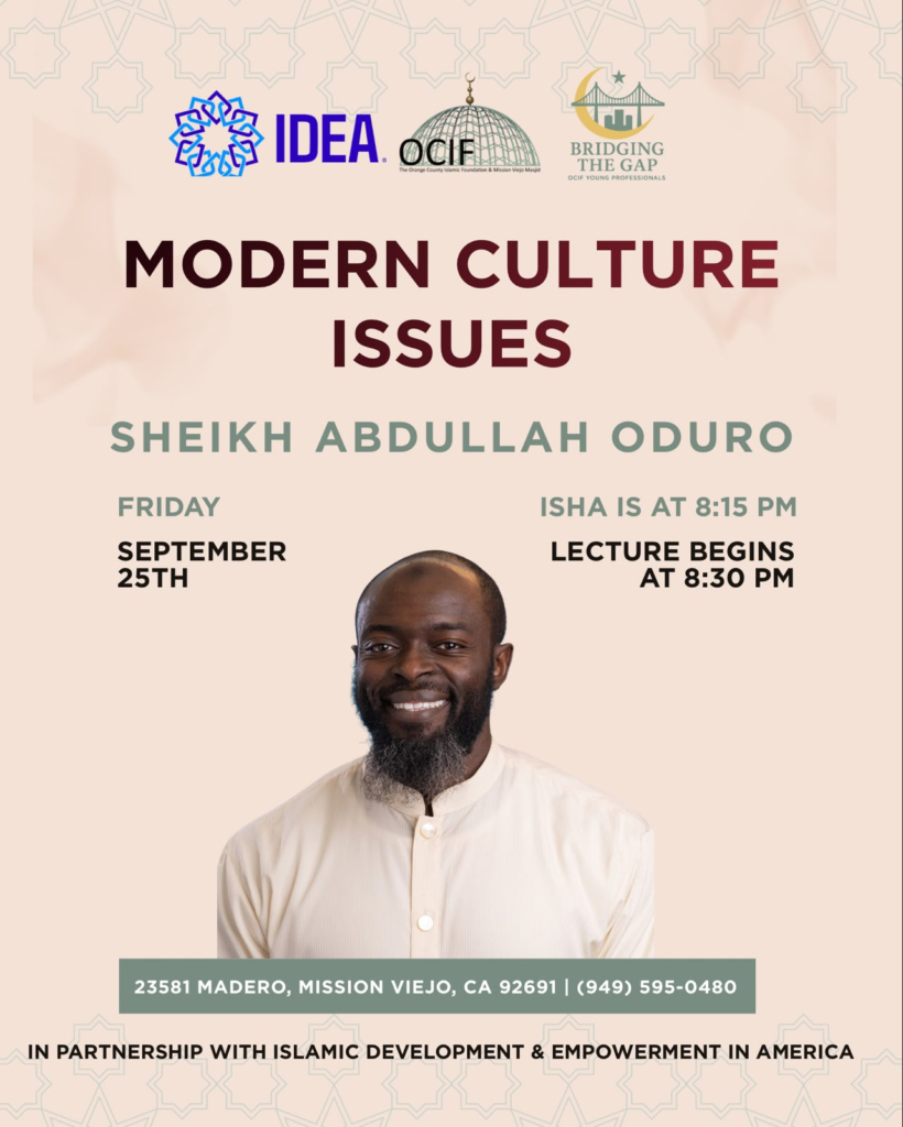 2026.9.25 - Modern Culture Issues. Shk Abdullah Oduro